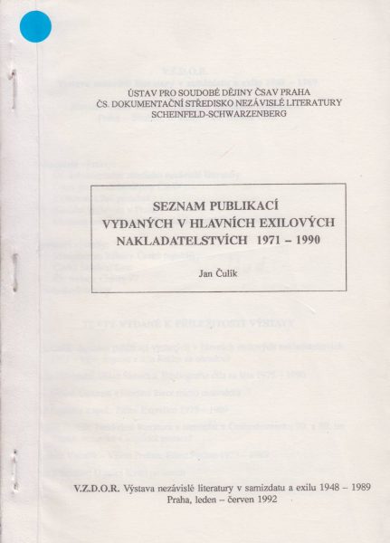 Seznam publikací vydaných v hlavních exilových nakladatelstvích 1971–1990