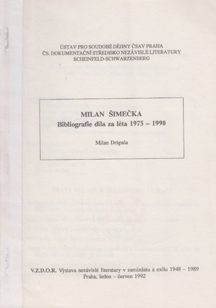 Milan Šimečka. Bibliografie díla za léta 1975–1990