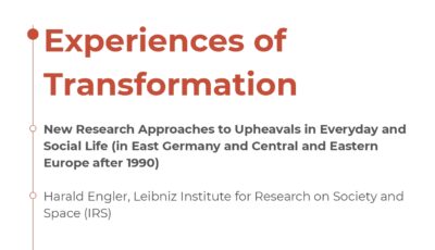 Harald Engler: Experiences of Transformation